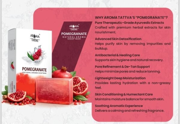 img2 Aroma Tattva Pomegranate Natural Aroma Soap Bar – 100g